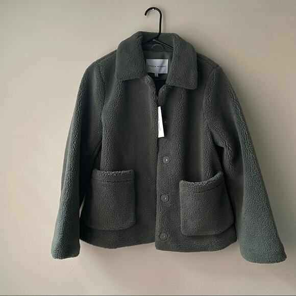Rebecca Minkoff Olive Green Harley Teddy Jacket - Women's Medium - Picture 4 of 11